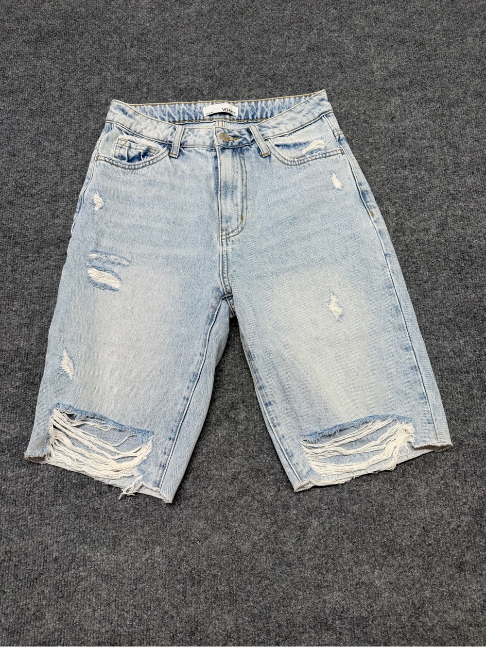 Vervet Light Blue Distressed Women's Denim Bermuda Shorts